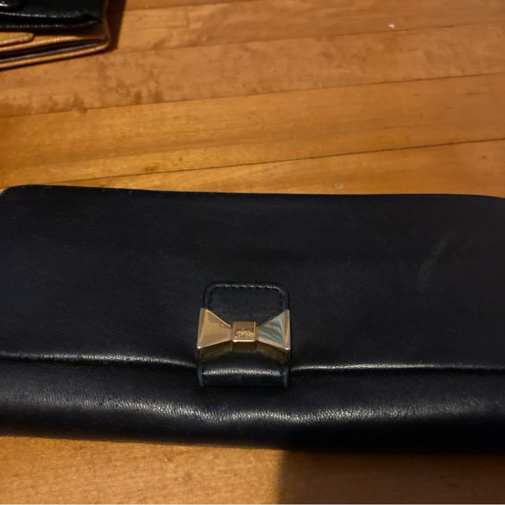 Soft lamb skin Chloe wallet with Gold Bow Accent